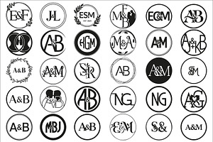 couple initial circle monogram, an Illustration by Amazin_art