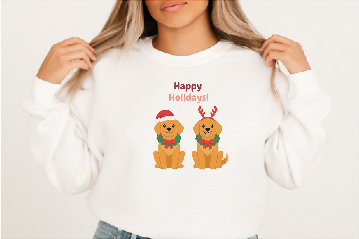 Christmas Dog Golden Retriever PNG, an Illustration by DreamArtGraphic (Photo 2 of 6)