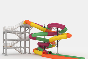 3D Model Waterpark Slide 3