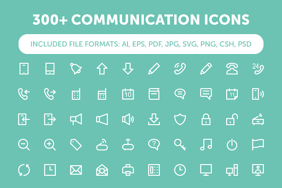 300 Communication Icons Set