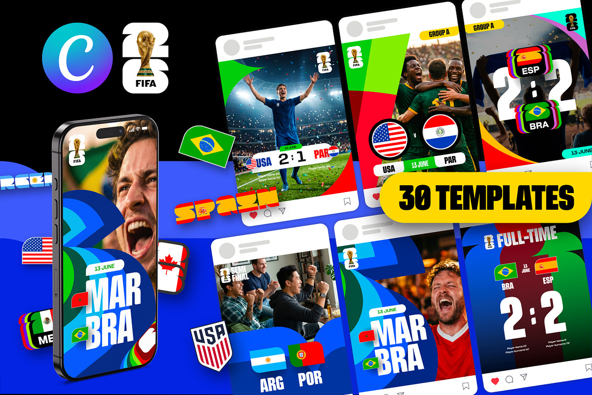 World Cup 2026 Canva Graphics Pack, a Sport Illustration by Lunarts Studio (Photo 1 of 7)