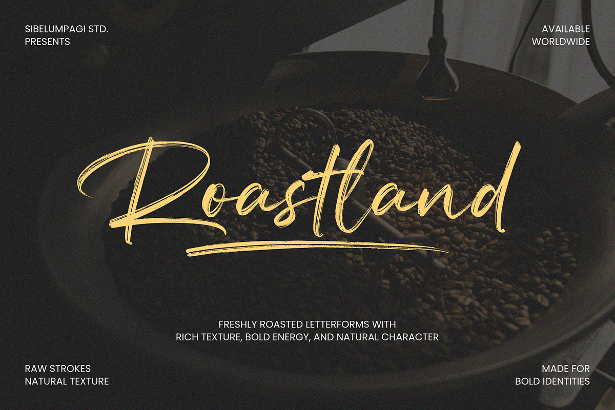 Roastland - Natural Brush Font, a Handwritten Font by Sibelumpagi Studio (Photo 1 of 10)