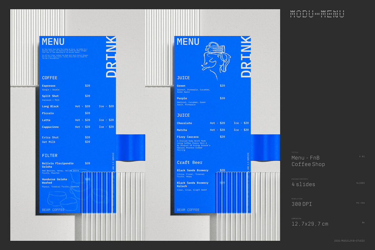 4 FnB & Coffee Shop Menu Templates, a Stationery Template by Moduclave Studio (Photo 4 of 4)