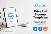 Canva Price List Signage Templates, a Marketing Template by Dandymark (Thumbnail 1 of 7)