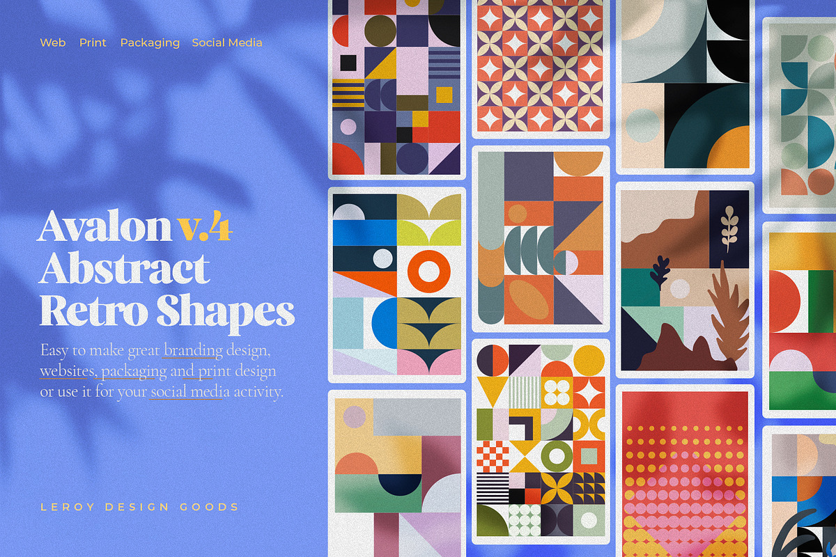 AVALON Retro Abstract Shapes ver 4, a Decorative Illustration by LEROY Design (Photo 1 of 10)