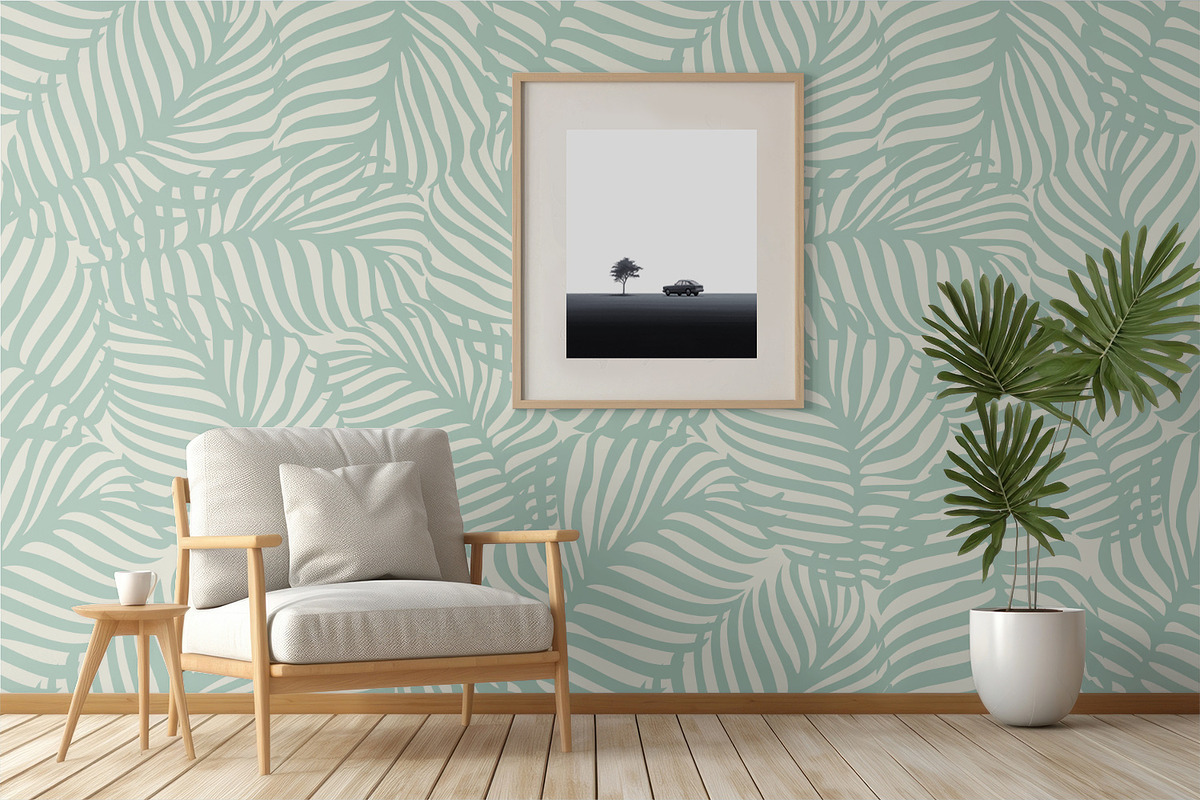 Subtle Plam Leaves, a Wallpaper Graphic by MalyskaStudio (Photo 5 of 5)