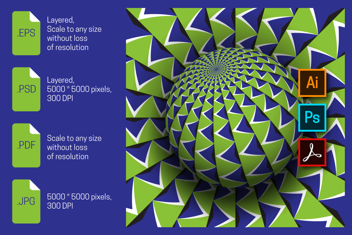 Moving globe optical illusion, a Decorative Illustration by Guten Tag Vector (Photo 1 of 2)