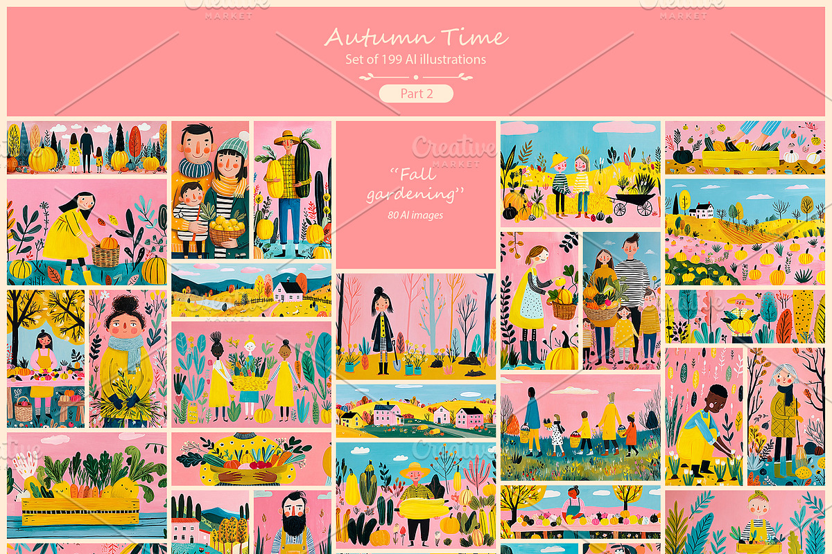 Autumn Time 1 - 199 AI illustrations, a Seasonal Illustration by Pundateam (Photo 2 of 7)