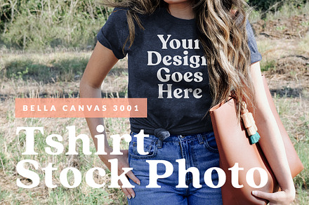 Female Dark T-shirt PSD Mockup