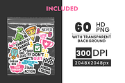 Cool Motivational Stickers, an Object Graphic by Nina Shaw (Thumbnail 2 of 10)