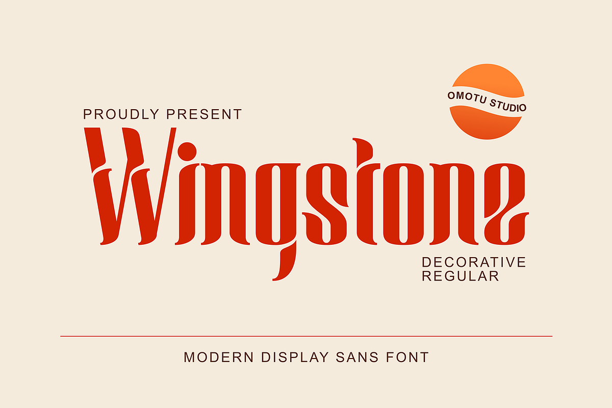 Wingstone, a Sans Serif Font by Omotu Studio (Photo 1 of 12)