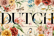 Dutch - Watercolor Floral Alphabet, a Decorative Illustration by Veris Studio (Thumbnail 1 of 15)