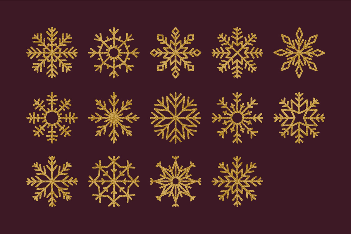 Winter snow flakes. Xmas icons set, an Object Illustration by Good Studio (Photo 5 of 12)
