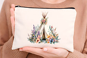 Watercolor Spring Boho Clipart, an Illustration by Digital Artistic99 (Thumbnail 7 of 8)