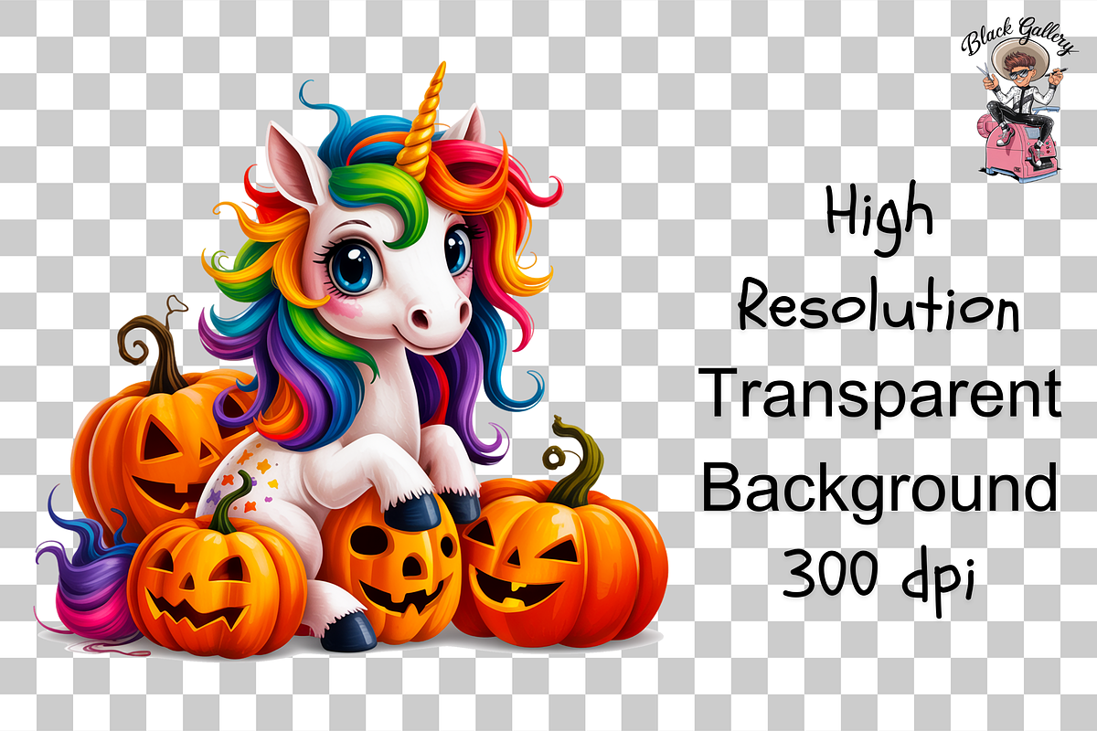 Unicorn Pumpkins Sublimation PNG, a Graphic by Clipart Bloom (Photo 8 of 11)