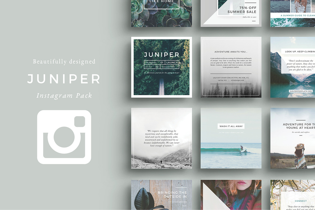 J U N I P E R  Instagram Pack, a Social Media Template by 46&2 Collective (Photo 1 of 9)