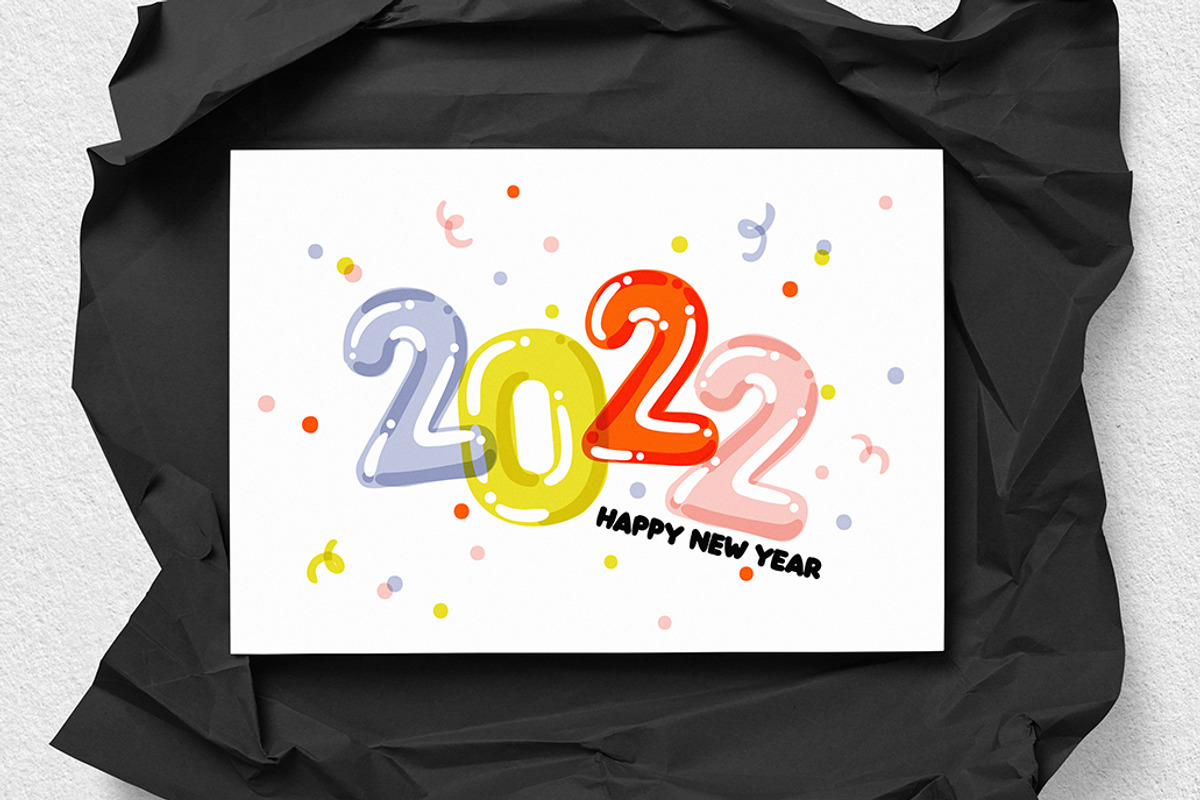 New Year 2022 cards with balloons, a Background Graphic by elena_andreeva (Photo 3 of 4)