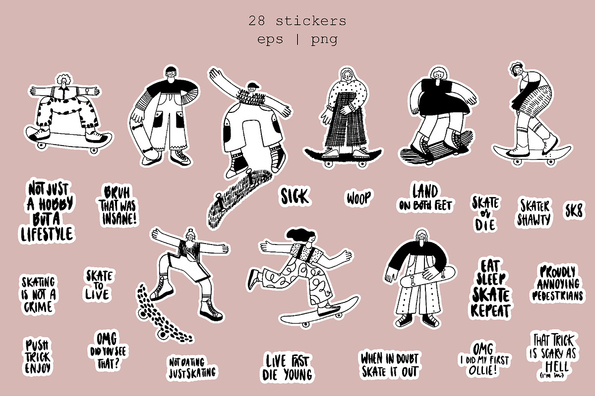 A collection of playful skaters, a Person Illustration by lexminci (Photo 5 of 10)