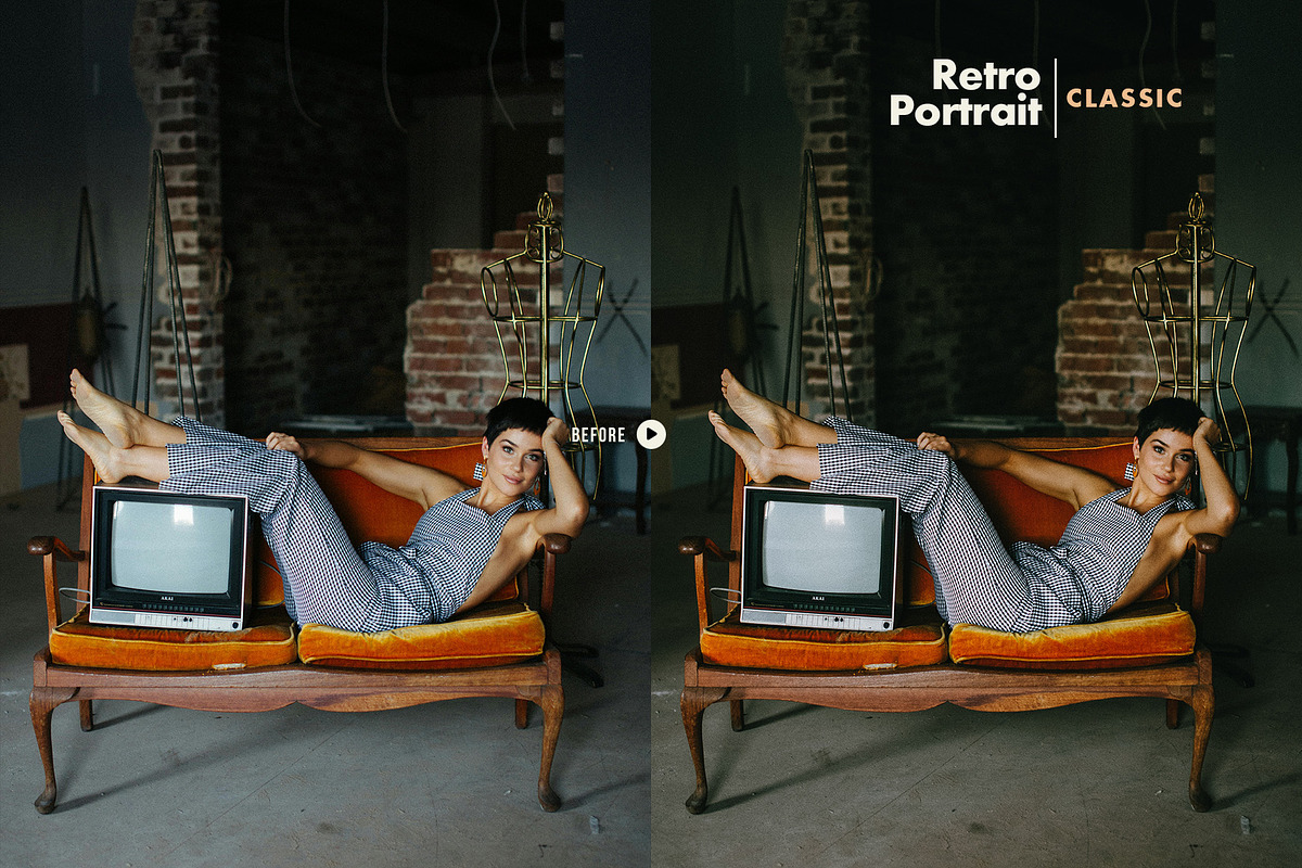 Retro Portrait Lightroom Presets, a Preset Add-On by Presetrain Co. (Photo 3 of 8)