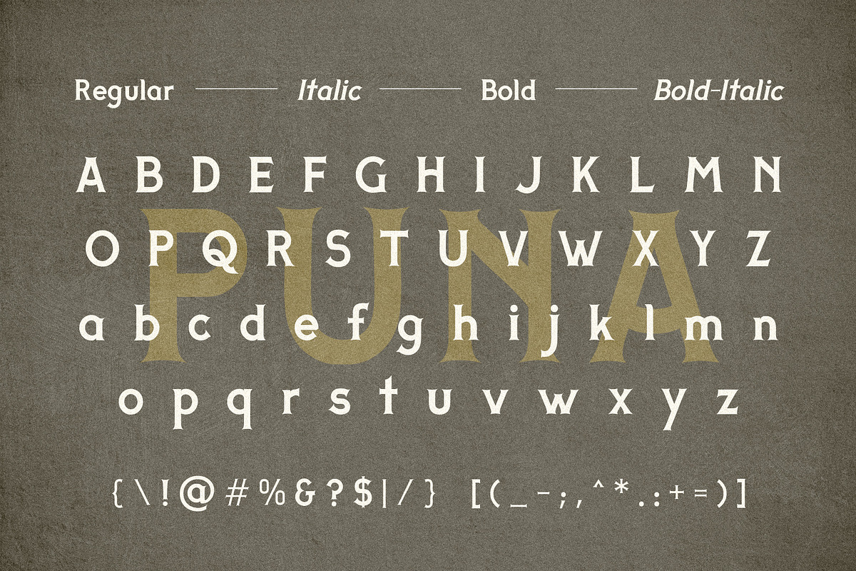 Adhreza's Bundle + PUNA Typeface preview 3