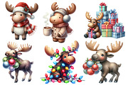 Quirky Christmas Moose Clipart Bundl, an Illustration by Designworld (Thumbnail 2 of 4)