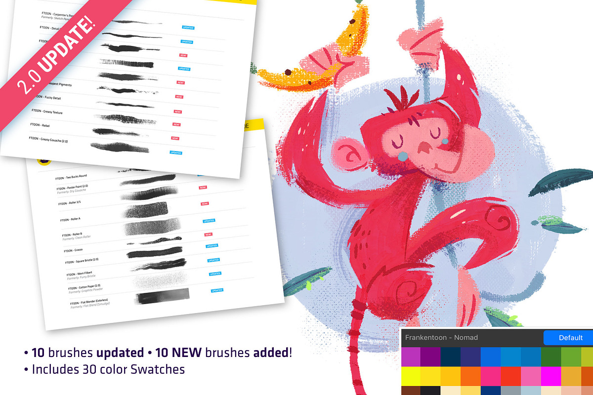 Nomad V.2 - Brush Pack for Procreate, a Brush Add-On by Frankentoon Store (Photo 5 of 6)