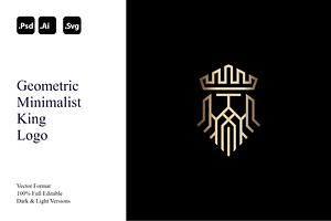 Geometric Minimalist King Logo, a Branding & Logo Template by Luxury Logos