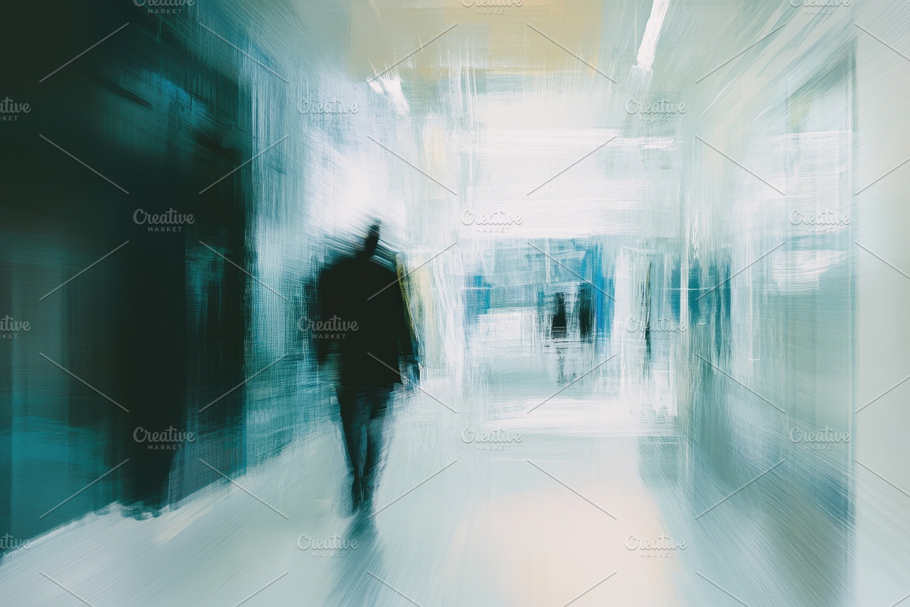 Blurred interior of modern hospital, a Photo by Pavel_design