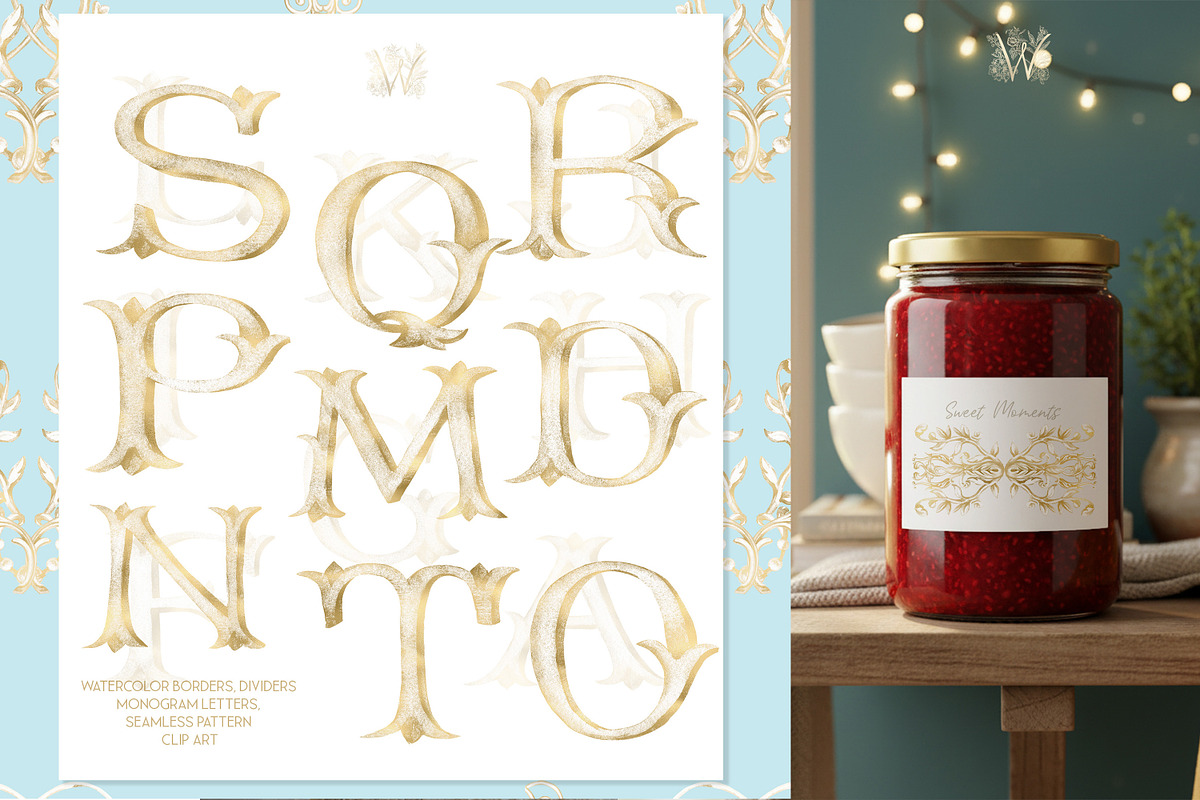 Gold Baroque Crest frame Clipart, a Decorative Illustration by WonderWonder (Photo 6 of 8)