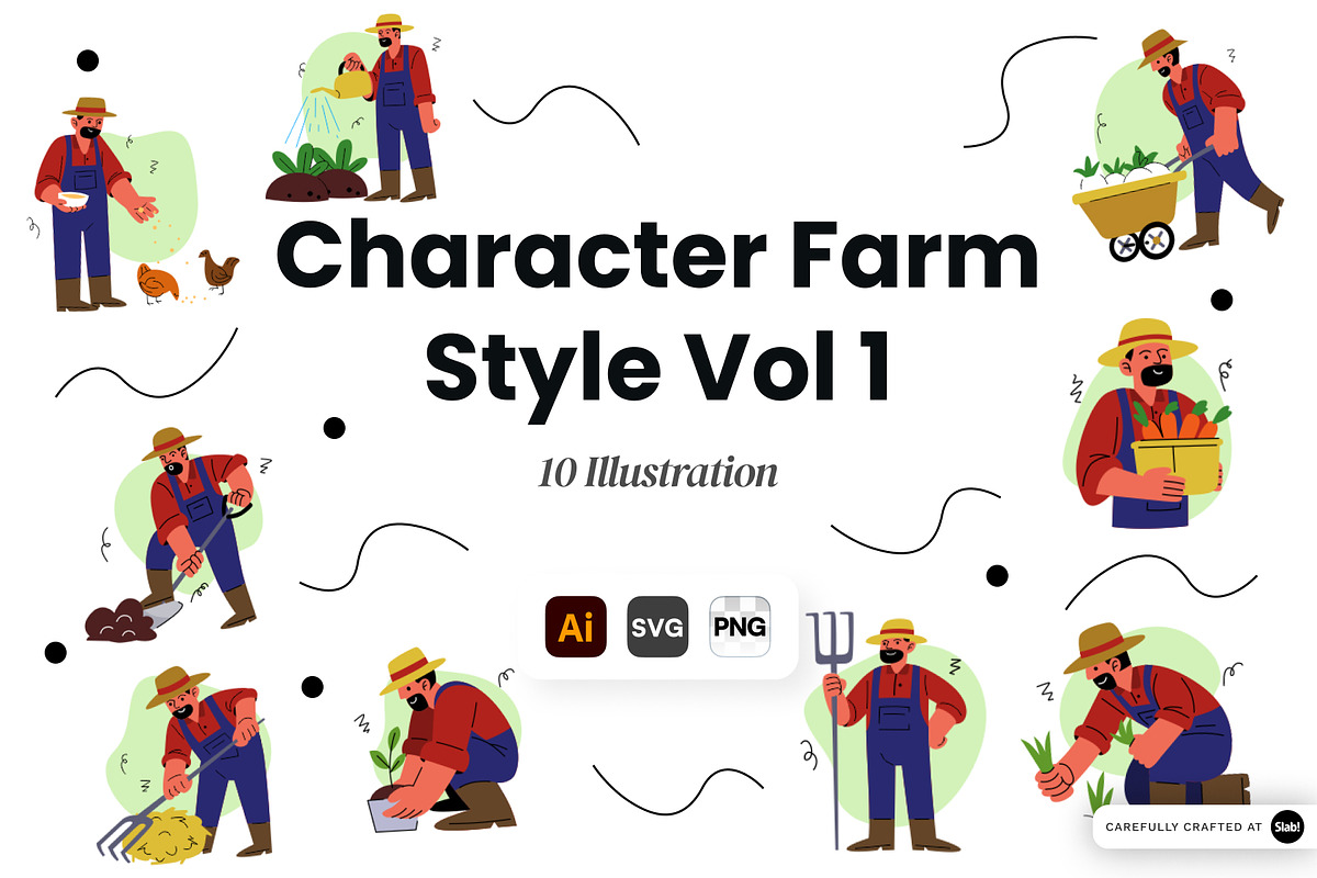 Character Farm Style Vol 1, an Object Graphic by SLAB! Design (Photo 1 of 3)