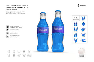 Soft Drink Bottle Mockup Template, a Packaging Mockup by DesignRushMarket