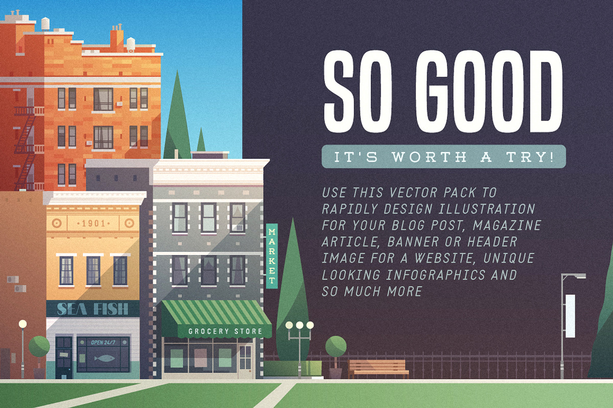 Vector Buildings Pack, an Illustration by Darumo Shop (Photo 6 of 8)
