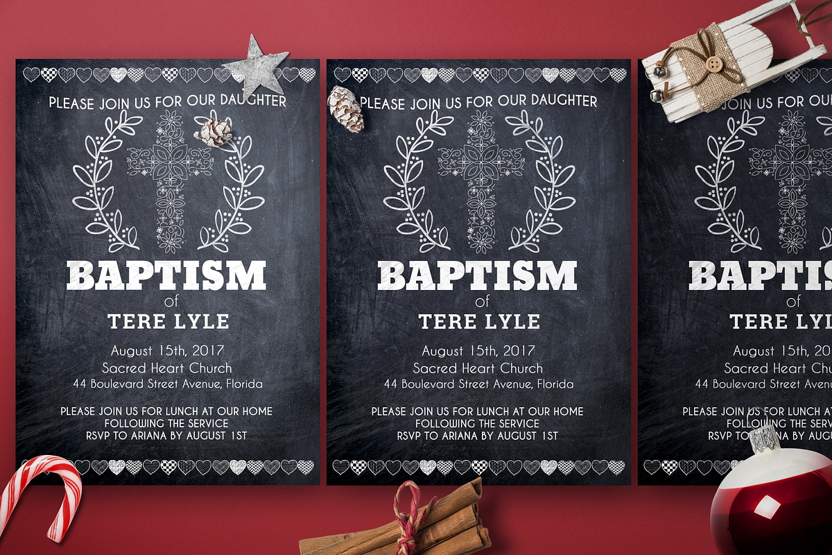 Chalkline Baptism Invitation, an Invitation Template by Design Addict