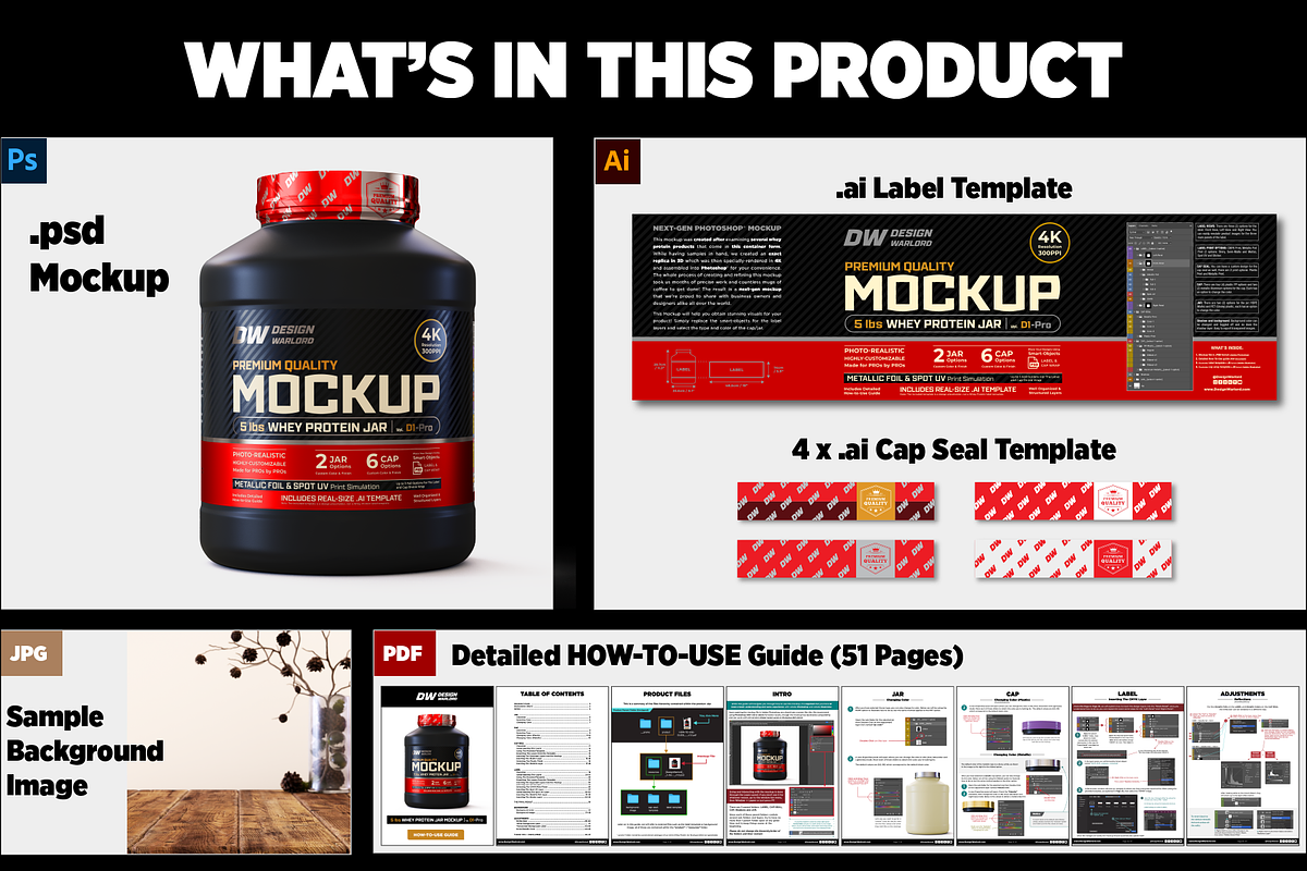 5lb Whey Protein Jar Mockup D1-Pro, a Packaging Mockup by Design Warlord (Photo 14 of 16)