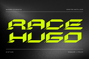 Race Hugo - Branding Logo Font, a Sans Serif Font by Nirmana Visual (Thumbnail 1 of 9)