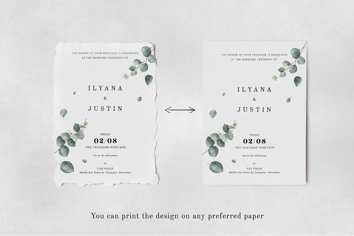 Eucalyptus Foliage Wedding Suite, an Invitation Template by BlueRobinDesignShop (Photo 7 of 10)