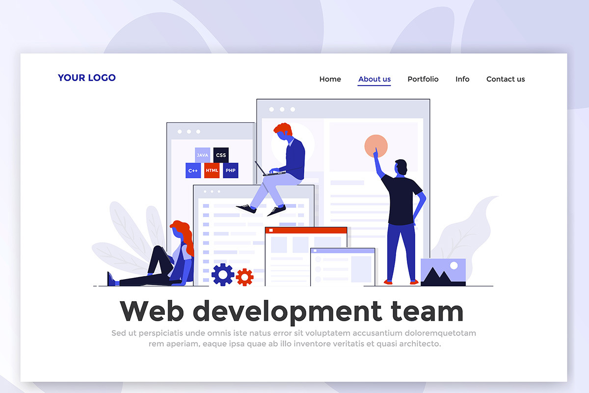 Flat Design Landing page templates, a Person Illustration by Creative Graphics (Photo 11 of 12)