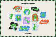 Fancy puppies vector pack + stickers, an Animal Illustration by My.Ordinarty (Thumbnail 10 of 10)
