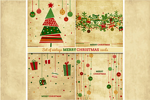 Vintage set of Christmas cards