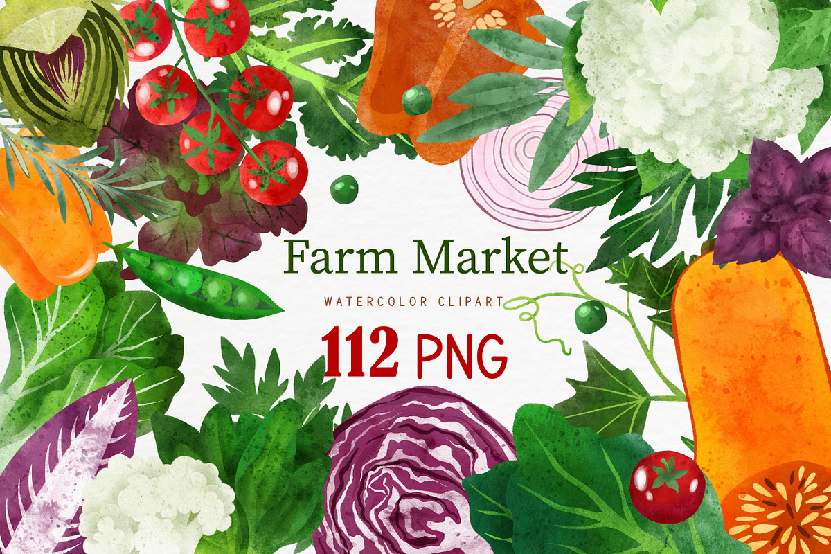 Vegetables, Herbs Watercolor Clipart, an Object Graphic by JSolomatina (Photo 1 of 15)