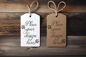 2 gift tags price xmas tab two mock, a Stationery Template by Leo Flo Mockups