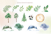Watercolor Woodland Animals clipart, an Animal Illustration by SavinV (Thumbnail 2 of 6)