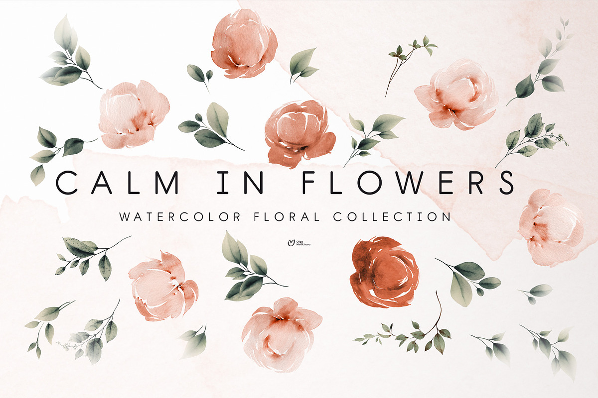 Calm in flowers, floral collection, an Illustration by ollalya (Photo 1 of 10)