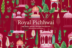 Royal Pichhwai Prints & Patterns, a Pattern Graphic by GND ART STUDIO