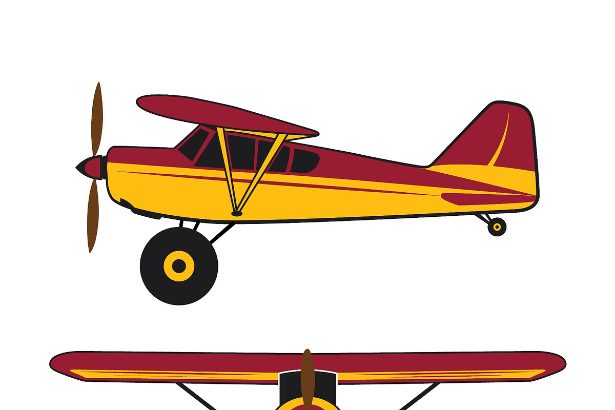 Two colorful STOL bush airplanes, a Transportation Illustration by LogosDen (Photo 3 of 3)