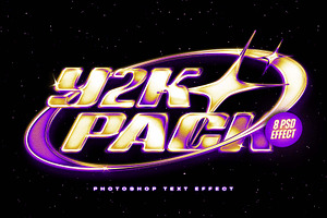Y2K Chrome Text Effect Collection, a Layer Style Add-On by Sixtysix Labs