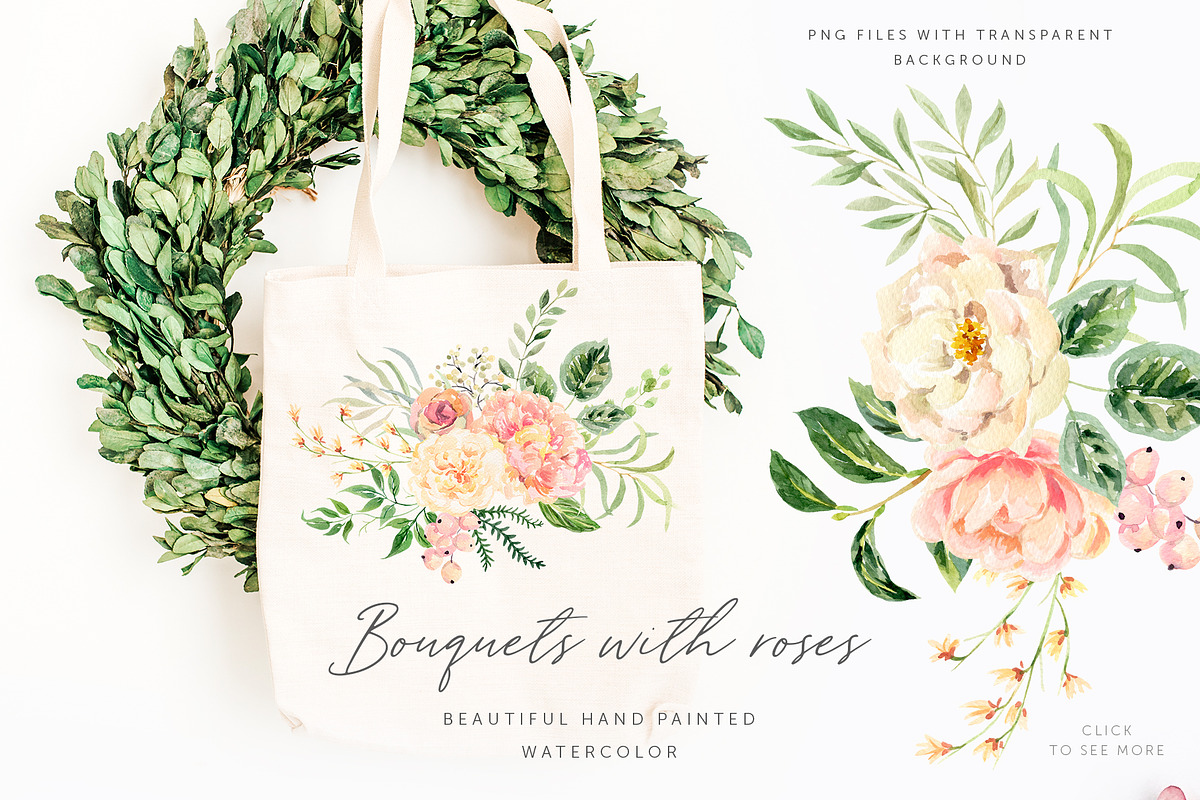 Julia Watercolor Floral Collection, an Illustration by OJardin (Photo 2 of 7)