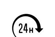24 hours icon, a Solid Icon by motorama (Thumbnail 1 of 2)
