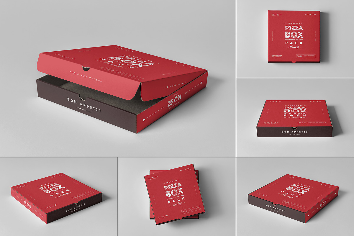 25 Pizza Box Mock-up, a Packaging Mockup by Yogurt86 (Photo 1 of 9)
