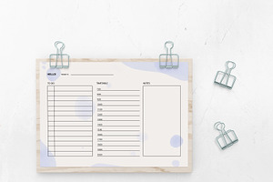 Printable Daily Planner In Blu